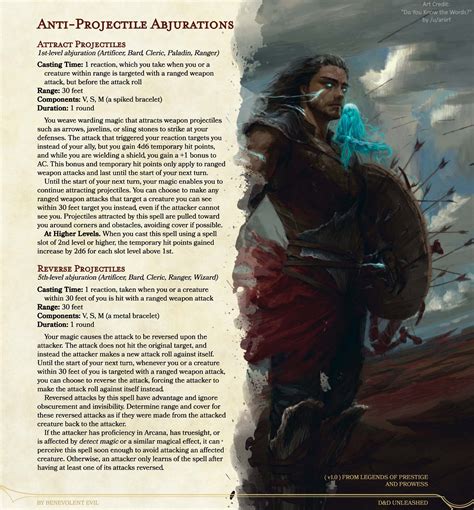 5e spell projectiles